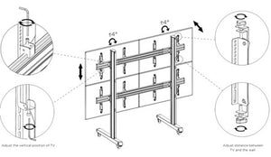 Atdec Multi Adjustable Vertical Interface Rail for Multi Screen Arrays - ADB-B400M