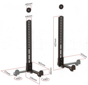 Ezymount ESB-15B Universal Clamping Sound Bar Mount adjustable to suit various size Soundbars 15Kg